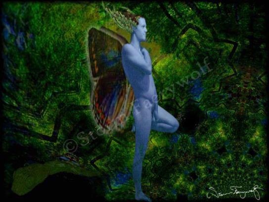'BlueGod of the Elves' ©2001 Storm Faerywolf. Click HERE for my website